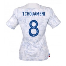 Frankrike Aurelien Tchouameni #8 Bortatröja Dam VM 2022 Korta ärmar